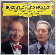 Laden Sie das Bild in den Galerie-Viewer, Horowitz*, Mozart*, Orchestra Del Teatro Alla Scala, Carlo Maria Giulini : Horowitz Plays Mozart (Piano Concerto No. 23 K. 488 • Piano Sonata K. 333) (LP)