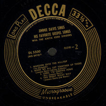 Laden Sie das Bild in den Galerie-Viewer, Jimmie Davis With The Anita Kerr Singers : Jimmie Davis Sings His Favorite Gospel Songs (10", Album, Mono)