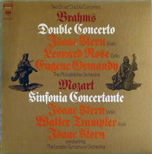 Laden Sie das Bild in den Galerie-Viewer, Brahms*, Mozart*, Isaac Stern, Leonard Rose, Eugene Ormandy, Walter Trampler, The Philadelphia Orchestra, The London Symphony Orchestra : Double Concerto / Sinfonia Concertante (LP, 2-E)