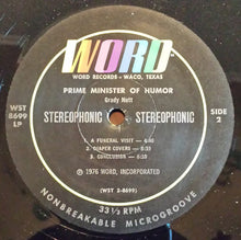 Load image into Gallery viewer, Grady Nutt : The Prime Minister Of Humor (LP, Album)