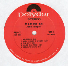 Load image into Gallery viewer, John Mayall • Jerry McGee • Larry Taylor : Memories (LP, Album, Pit)