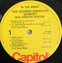 Laden Sie das Bild in den Galerie-Viewer, The George Shearing Quintet With Dakota Staton : In The Night (LP, Album, Mono, RE)