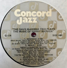 Load image into Gallery viewer, The Dave McKenna Trio : Plays The Music Of Harry Warren (LP, Album)