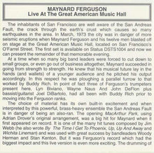 Load image into Gallery viewer, Maynard Ferguson : Live At The Great American Music Hall Part II (CD, Album)