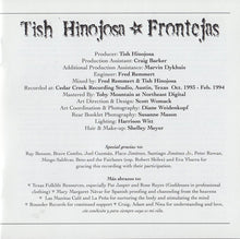 Load image into Gallery viewer, Tish Hinojosa : Frontéjas (CD, Album)