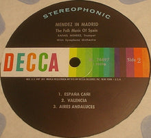 Load image into Gallery viewer, Rafael Mendez : Mendez In Madrid - The Folk Music Of Spain (LP, Album)