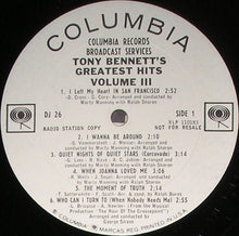 Load image into Gallery viewer, Tony Bennett : Tony Bennett's Greatest Hits, Volume III / The Movie Song Album (LP, Comp, Promo)