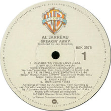 Load image into Gallery viewer, Al Jarreau : Breakin' Away (LP, Album, Jac)