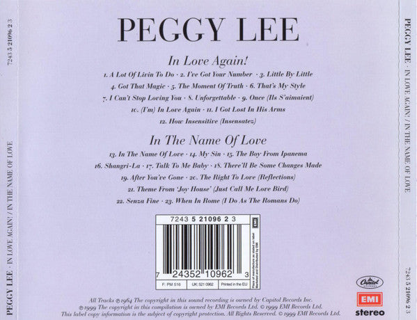 Peggy Lee - In Love Again! / In The Name Of Love - CD