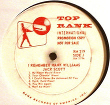 Load image into Gallery viewer, Jack Scott : I Remember Hank Williams (LP, Mono, Promo)