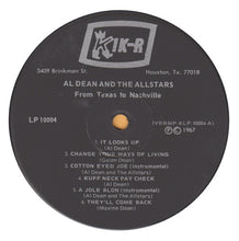 Load image into Gallery viewer, Al Dean And The Allstars* : From Texas To Nashville (LP, Album)