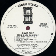 Load image into Gallery viewer, David Blue : Com'n Back For More (LP, Album, Promo, Ter)