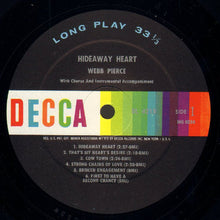 Charger l'image dans la galerie, Webb Pierce : Hideaway Heart (LP, Album, Mono, Glo)