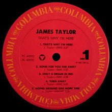 Load image into Gallery viewer, James Taylor (2) : That's Why I'm Here (LP, Album, Car)
