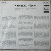 Laden Sie das Bild in den Galerie-Viewer, Jack Lemmon : A Twist Of Lemmon: Jack Lemmon Plays And Sings (LP, Album, Mono)