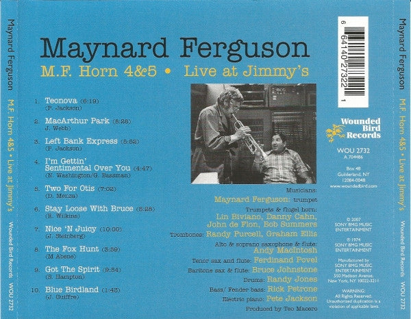 Buy Maynard Ferguson : M.F. Horn 4&5: Live At Jimmy's (CD, Album