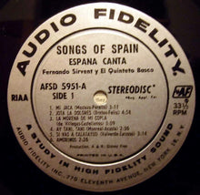 Load image into Gallery viewer, Fernando Sirvent y El Quinteto Basco : Songs Of Spain España Canta (LP, Album)