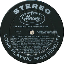 Charger l'image dans la galerie, Patti Page : I've Heard That Song Before (LP)