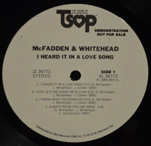 Load image into Gallery viewer, McFadden & Whitehead : I Heard It In A Love Song (LP, Album, Promo)