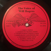 Load image into Gallery viewer, Will Rogers (2) : The Voice of Will Rogers (LP)