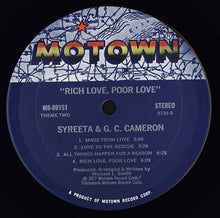 Load image into Gallery viewer, Syreeta & G.C. Cameron : Rich Love, Poor Love (LP, Album)