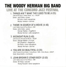 Load image into Gallery viewer, The Woody Herman Big Band Featuring Al Cohn And Stan Getz : Live At The Concord Jazz Festival (CD, Album, RE)