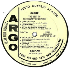 Load image into Gallery viewer, The Ramsey Lewis Trio : Choice!: The Best Of The Ramsey Lewis Trio (LP, Comp, Mono, Promo)