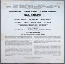 Charger l'image dans la galerie, Jule Styne, Betty Comden, Adolph Green / Featuring David Wayne (3), Vivian Blaine, Johnny Desmond : Say, Darling (A Comedy About A Musical) (LP, Album, Mono, Roc)