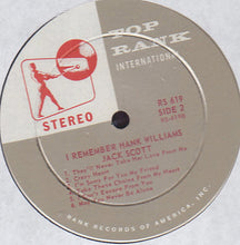 Load image into Gallery viewer, Jack Scott : I Remember Hank Williams (LP)