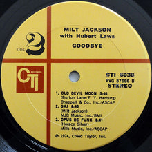 Laden Sie das Bild in den Galerie-Viewer, Milt Jackson With Hubert Laws : Goodbye (LP, Album)