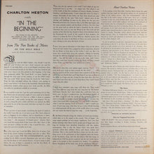 Load image into Gallery viewer, Charlton Heston With The Robert DeCormier Chorale : Charlton Heston Reads "In The Beginning" From The Five Books Of Moses Of The Holy Bible (LP, Album)