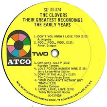 Load image into Gallery viewer, The Clovers : Their Greatest Recordings, The Early Years (LP, Comp, Mono, RP, RI)
