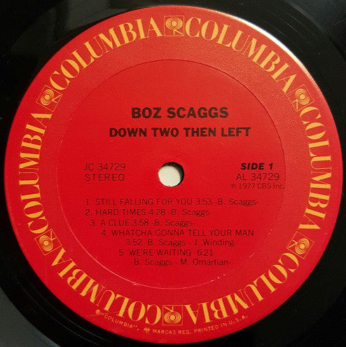 Boz Scaggs - Down Two Then Left - LP