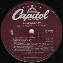Load image into Gallery viewer, Anne Murray : Let's Keep It That Way (LP, Album, Los)