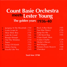 Load image into Gallery viewer, Count Basie Orchestra Meets Lester Young : The Golden Years 1936-40 (CD, Comp, RM)