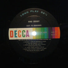Load image into Gallery viewer, Bing Crosby : Easy To Remember (LP, Comp, Mono, RE)