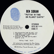 Load image into Gallery viewer, Ben Sidran : Puttin' In Time On Planet Earth (LP, Album, Pit)
