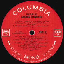 Load image into Gallery viewer, Barbra Streisand : People (LP, Album, Mono, RP, Pit)