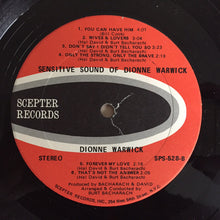 Load image into Gallery viewer, Dionne Warwick : The Sensitive Sound Of Dionne Warwick (LP, Album)