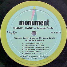 Charger l'image dans la galerie, Jeannie Seely : Thanks, Hank! (LP, Album, Mono)