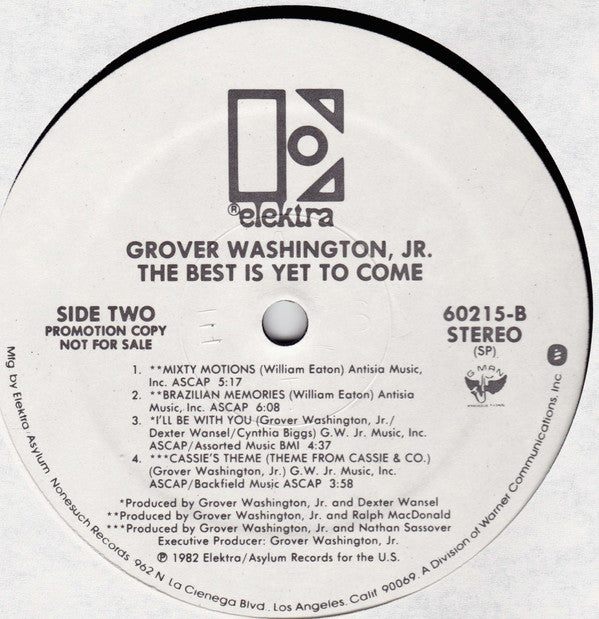 Buy Grover Washington, Jr. The Best Is Yet To Come (LP, Album, Promo