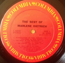 Load image into Gallery viewer, Marlene Dietrich : The Best Of Marlene Dietrich (LP, Comp)
