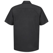 Load image into Gallery viewer, Short Sleeved Black Record Town Work Shirt Back View