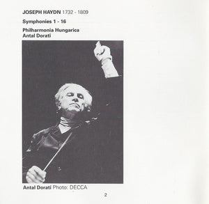 Joseph Haydn, Antal Dorati, Philharmonia Hungarica : The Symphonies N°s 1-16 (4xCD, Comp, RM)