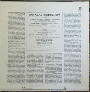 Mady Mesplé - Paris Opera Orchestra*, Gianfranco Masini : Coloratura Arias (LP, Album)
