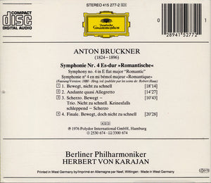 Anton Bruckner, Berliner Philharmoniker • Herbert von Karajan : Symphonie Nr. 4 »Romantische = Romantic« (CD, Album, RE)