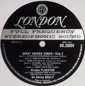 Kirsten Flagstad With The London Philharmonic Orchestra* Conducted By Sir Adrian Boult : Great Sacred Songs (LP, Album)