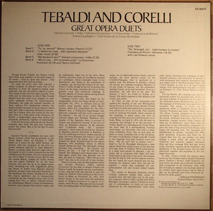 Renata Tebaldi, Franco Corelli, L'Orchestre De La Suisse Romande, Anton Guadagno : Tebaldi and Corelli, Great Opera Duets (LP, Album)