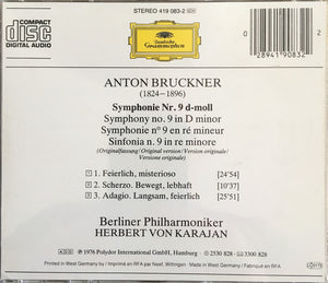 Anton Bruckner - Berliner Philharmoniker · Herbert von Karajan : Symphonie No. 9 (CD, RE)