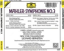 Load image into Gallery viewer, Mahler*, Leonard Bernstein, New York Philharmonic, Christa Ludwig, New York Choral Artists, Brooklyn Boys Chorus* : Symphonie No. 3 (2xCD, Album)
